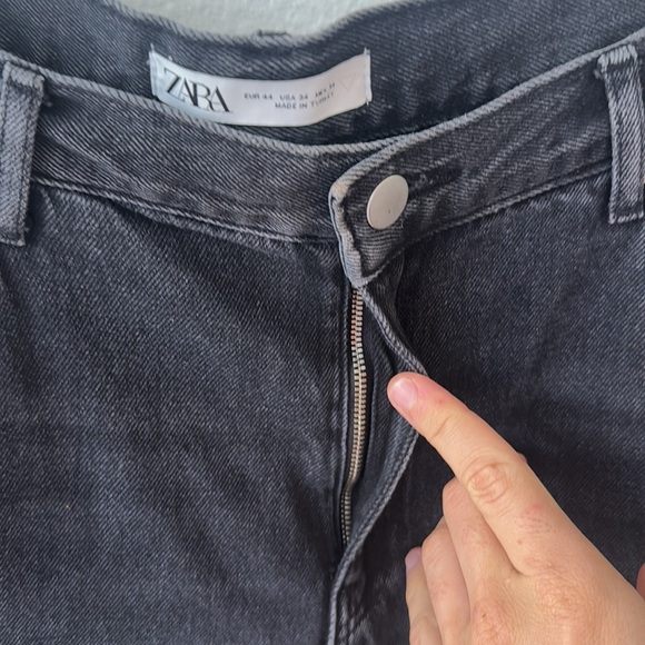 Men’s Zara baggy black/grey washed carpenter jeans size 34 - Picture 6 of 6